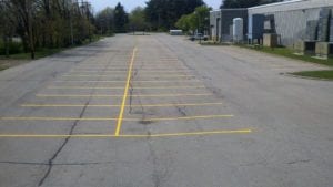 Parking lot striping project by APM