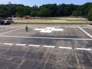 Helicopter landing pad painting