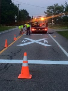 Road painting crews